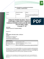 Doc. 580 CHEQUES POSFECHADOS TRATAMIENTO CONTABLE EFECTIVO Y EQUIVALENTES NORMAS INTERNACIONALES DE INFORMACIÓN FINANCIERA (NIIF) PDF