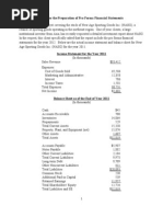 After-Class Exercise For Pro Forma Financial Statements