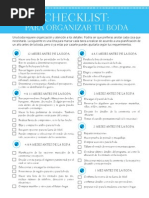 Chek List para Planificación de Boda