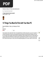 13 Things You Must Do First With Your New PC