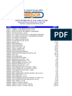 Lista Precios Materiales Abelson Octubre 2009