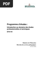 Introduction Au Domaine Des Études Prof Et Techniques 07411H CCPPE 03 Juin 2010 PDF