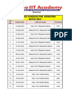 Yearly Test Schedule