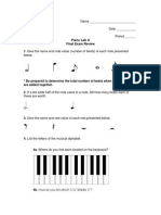 Piano Lab A - Semester 1 Final Exam Review