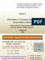 F2 Aula 5 Hidrostática Principios Pascal Arquimedes Stevin