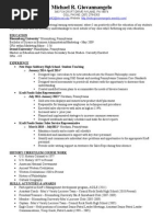 Michael R Giovannangelo Resume Student Teaching