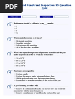 Liquid Penetrant Inspection 35 Question Quiz