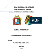 Manual de Costos y Presup. de Obra