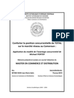 E TOTAL Sur Lemarché Réseau Au Cameroun - Application Du Modèle de L'avantage Concurrentiel de Michael Porter