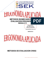 Sek Ergonomia Aplicada Owas-Rula-Reba Vi - 2012