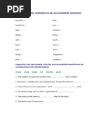 Ejercicios de Adjetivos Comparativos y Superlativos