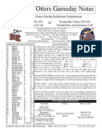 Evansville Otter Game Notes 9-5-13