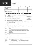 Medical Council of Inida Declaration Form 2010-2011for Faculty