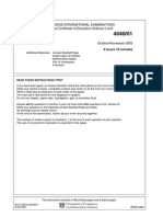 Statistics: Cambridge International Examinations General Certificate of Education Ordinary Level