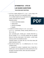 Mathematics - STD - Xii Value Based Questions: Relations and Functions