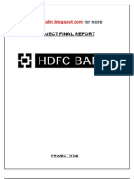 HDFC Bank Project Report