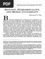 Biology Homosexuality & Moral Culpability - Cole