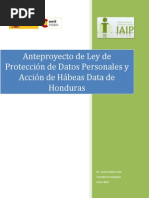 Anteproyecto de Ley de Proteccion de Datos Personales y Accion de Habeas Data de Honduras Final 21 01 14