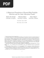 A Behavioral Foundation of Reward-Risk Portfolio Selection and The Asset Allocation Puzzle