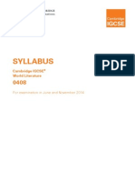 CIE IGCSE World Literature Syllabus PDF