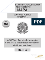 Aisipoa - Agente de Inspeção Sanitária e Industrial de Produtos de Origem Animal - Tipo 3