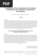 La Evaluación de Los Aprendizajes de Los Alumnos Orientaciones para El Diseño de Instrumentos