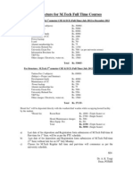 M.tech. (Full-Time) Fee For CSE and ECE Students (Jul-Dec 2012)