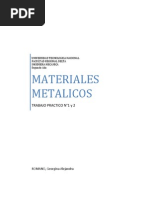 Materiales Metalicos: Trabajo Practico N°1 Y 2