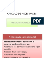 Calculo de Necesidades - Reclutamiento