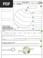 Guía de Trabajo Describen Características de Nuestro Planeta Tierra