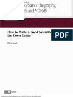 How To Write A Good Scientific Paper: The Cover Letter: Chris Mack