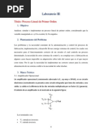 Laboratorio III - Proceso Lineal de Primer Orden