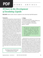 50 Years in The Development of Insulating Liquids