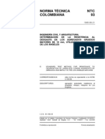 NTC 93 Determinación de La Resistencia Al Desgaste de Los Agregados Gruesos Mayores de 19mm, Utilizando La Máquina de Los Ángeles PDF