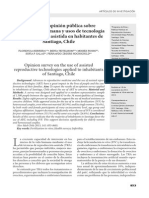 Encuesta de Opinión Pública Sobre Reproducción Humana y Usos de Tecnología de Reproducción Asistida en Habitantes de Santiago, Chile