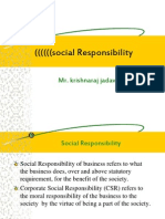 ( ( ( ( ( (Social Responsibility: Mr. Krishnaraj Jadav