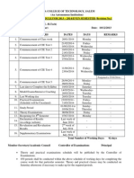 Academic Schedule For 2013-14 (Even Semester - B.E)