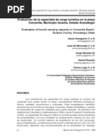 Evaluacion de La Capacidad de Carga Turistica Playa Conomita, Mcpio. Guanta, Edo. Anzoategui, 61 Pags.