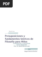 Presuposiciones y Fundamentos Teóricos de Filosofía para Niños