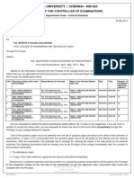 External Examiner Appointment Letter