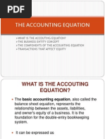 The Accounting Equation