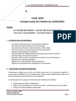 CR - La Fiche de Poste Outil de Management