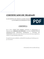 Certificado de Trabajo