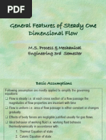 General Features of Steady One Dimensional Flow