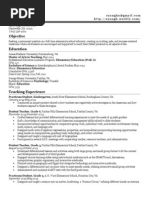 Teacher Resume 2014