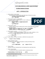 Me 2204 Fluid Mechanics and Machinery: Unit I: Introduction