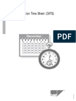 Cross Application Time Sheet (CATS) R/3 System: Mo Tu We TH FR Sa Su