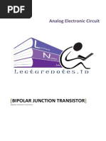 Bipolar Junction Transistor: Analog Electronic Circuit