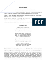 Antero de Quental. Análise Dos Sonetos "Tormento Do Ideal", "Sonho Oriental" e "Logos"