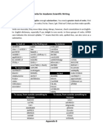 Verbs For Academic Scientific Writing